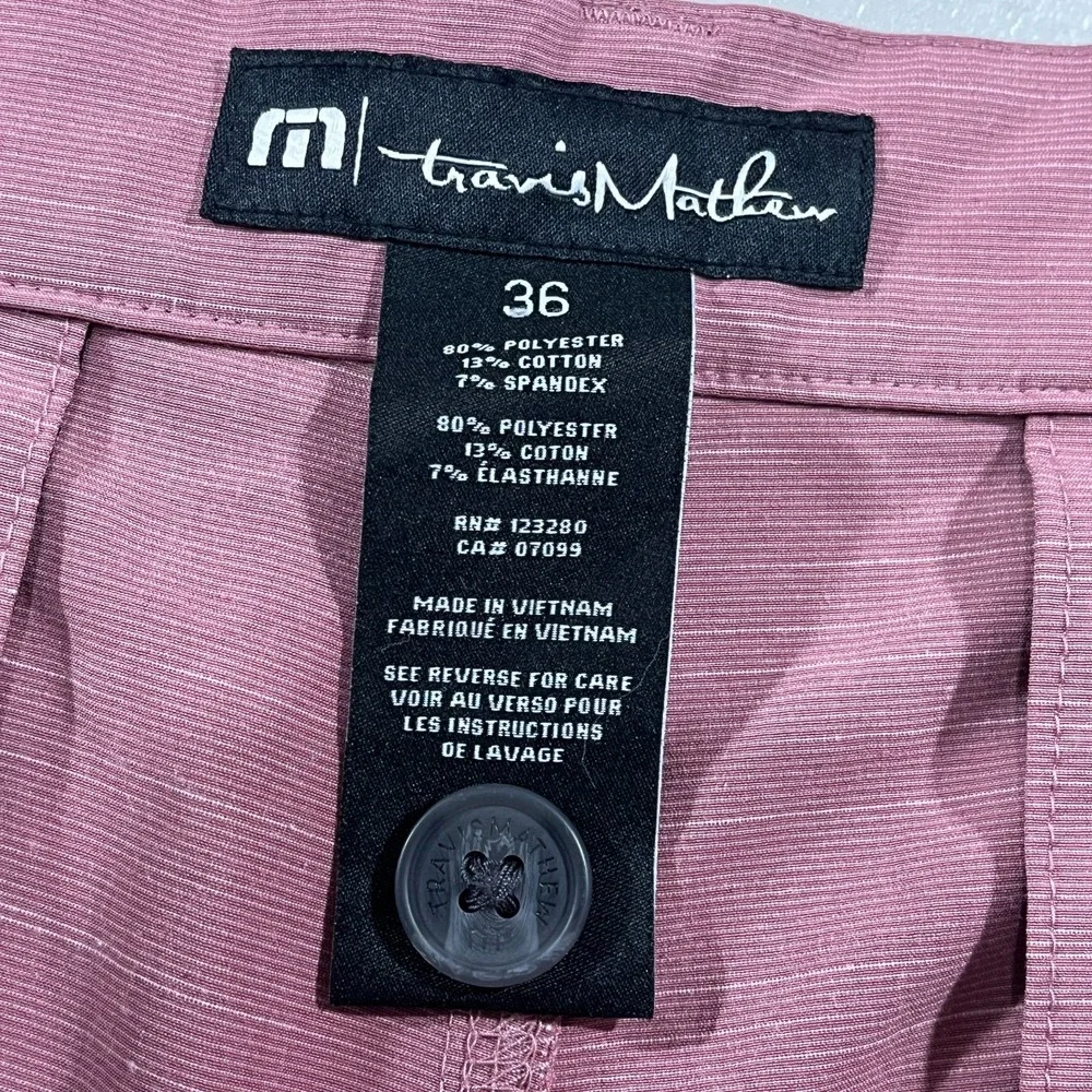 Travis Mathew Hybrid Shorts Men's‎ 36 Stretch Heather Rose Golf Pink
